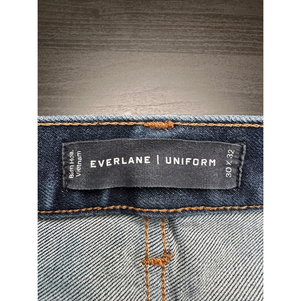 Everlane Uniform The Athletic Jean Mens 30x30 Dark Blue Organic Cotton Denim - Picture 3 of 7